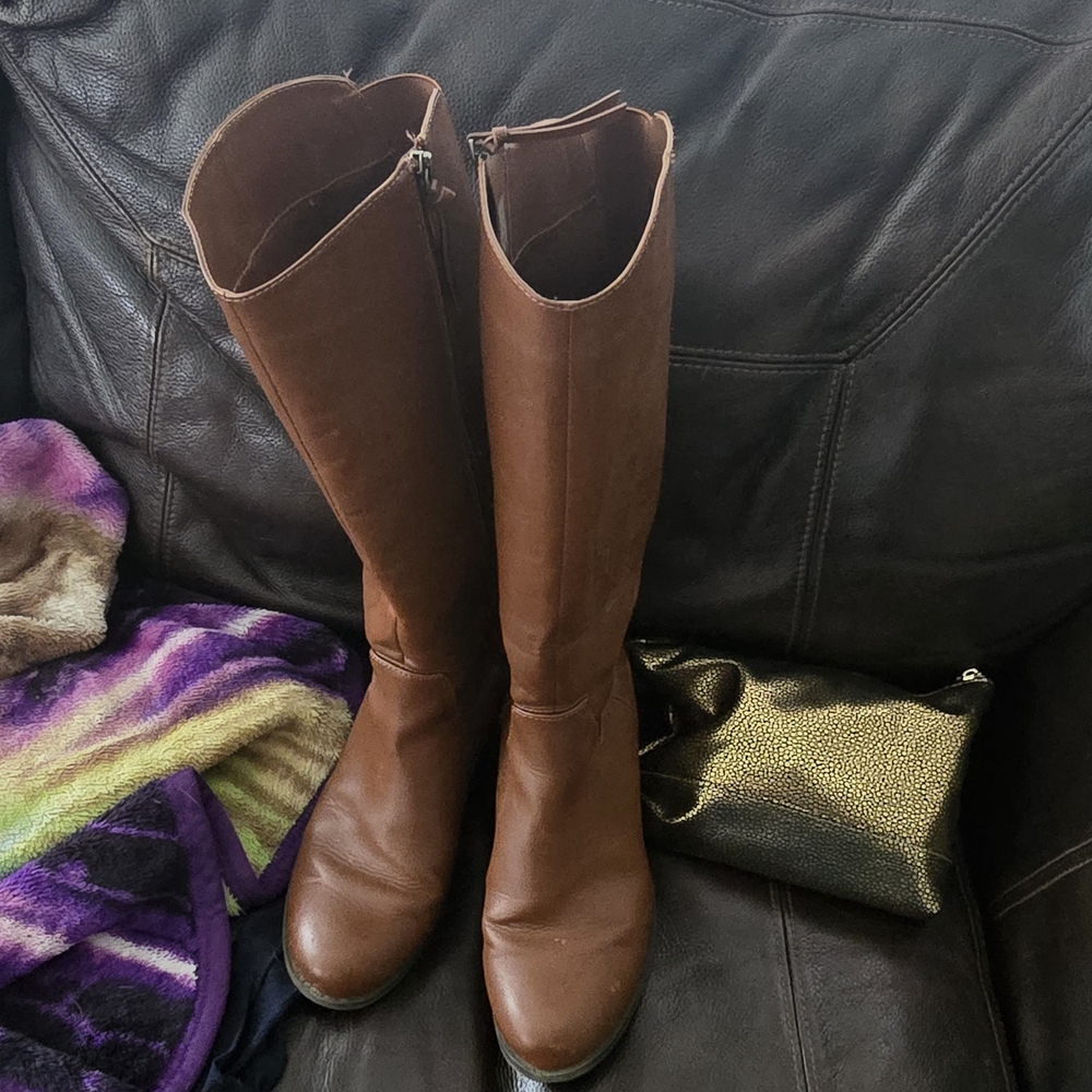 Women’s Tall Brown Leather Riding Boots